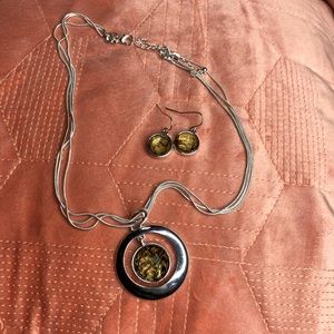Vintage circular necklace & earrings set, costume